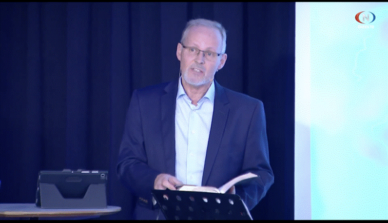 ISRAEL: Gordon Tobiassen, forkynner for Ordet og Israel var blant talerne under konferansen p Storefjell Resort forrige helg.
 Foto: Skjermdump: TV Visjon Norge.